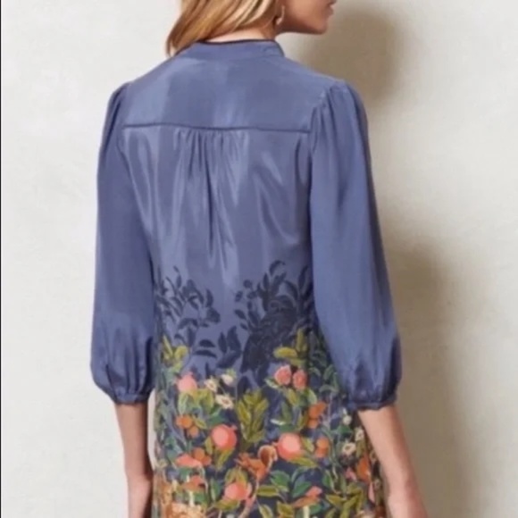 Moulinette Soeurs for Anthropologie Silk Fabled Fields Print Dress ~ Size L - Picture 11 of 12
